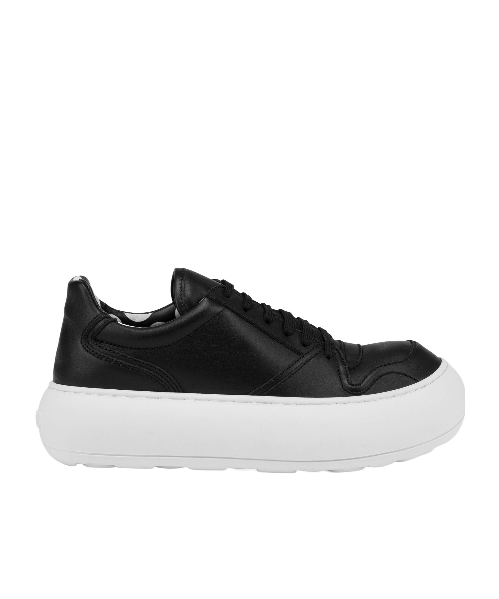 Moschino Sneakers In Calf Leather Ollie In Black