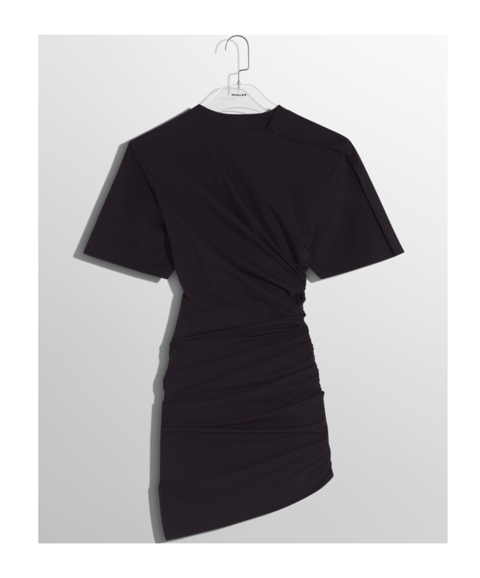 Mugler Short Sleeve Dress In Black