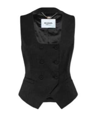 Blugirl Double-breasted Vest In Black