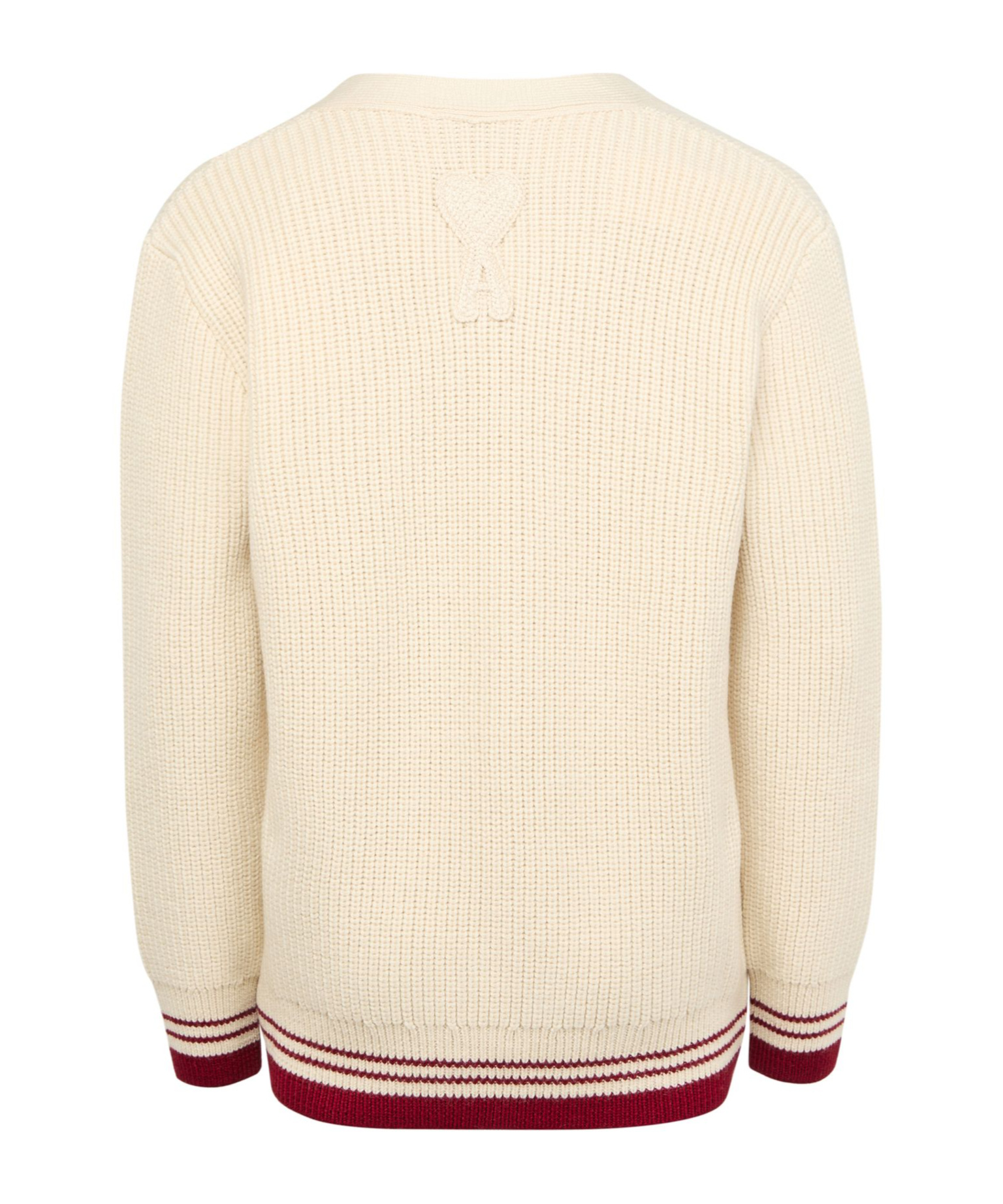 Shop Ami Alexandre Mattiussi Long-sleeved Cardigan In Nude