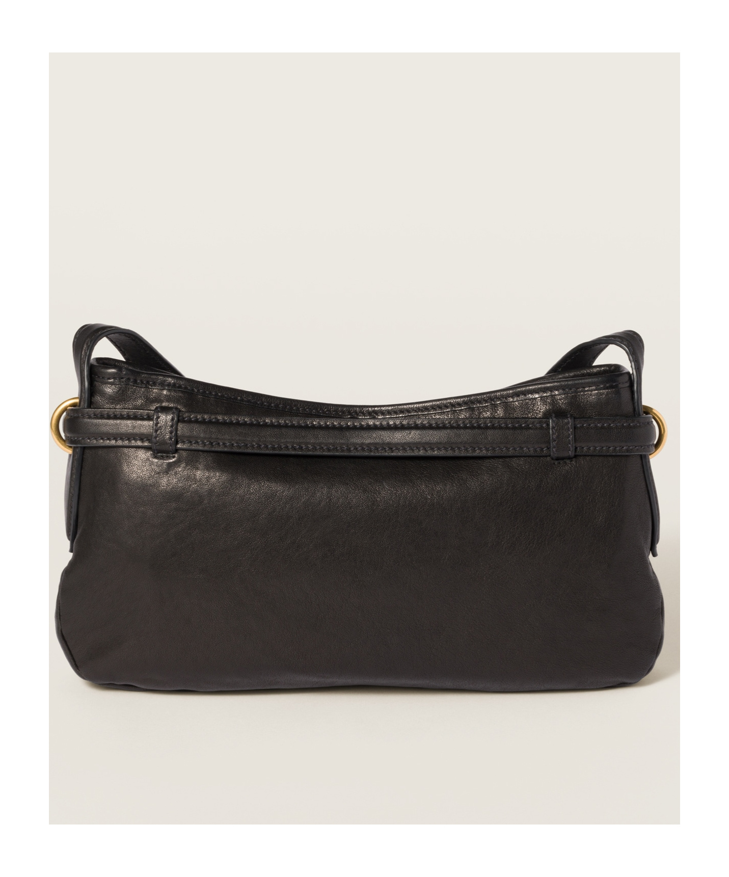 Miu Miu Aventure Leather Shoulder Bag In Black