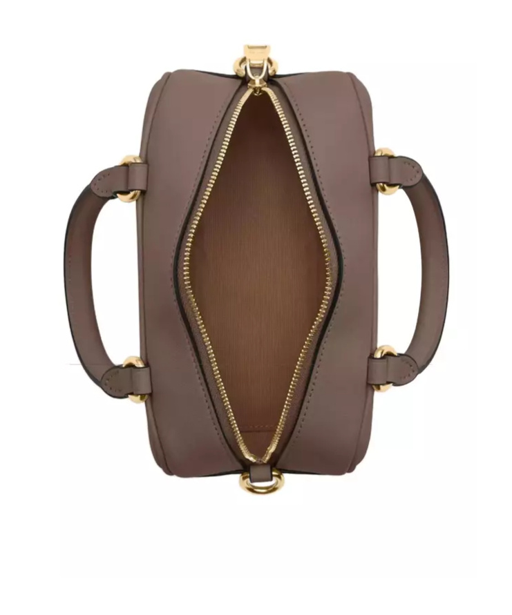 Shop Coach Logo Zipper Shoulder Bag In Brown