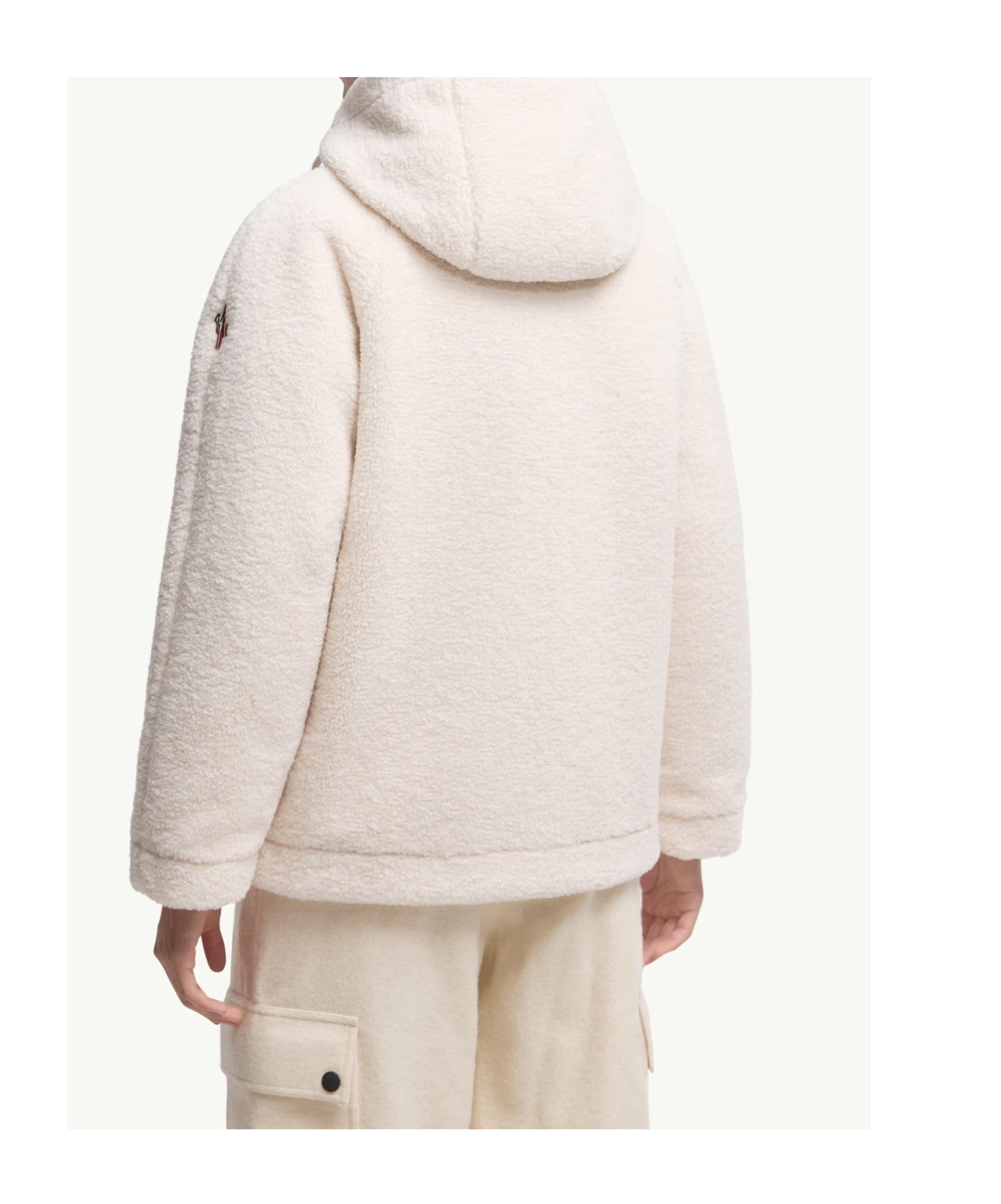 Moncler Yushan Reversible Teddy Short Padded Jacket In White