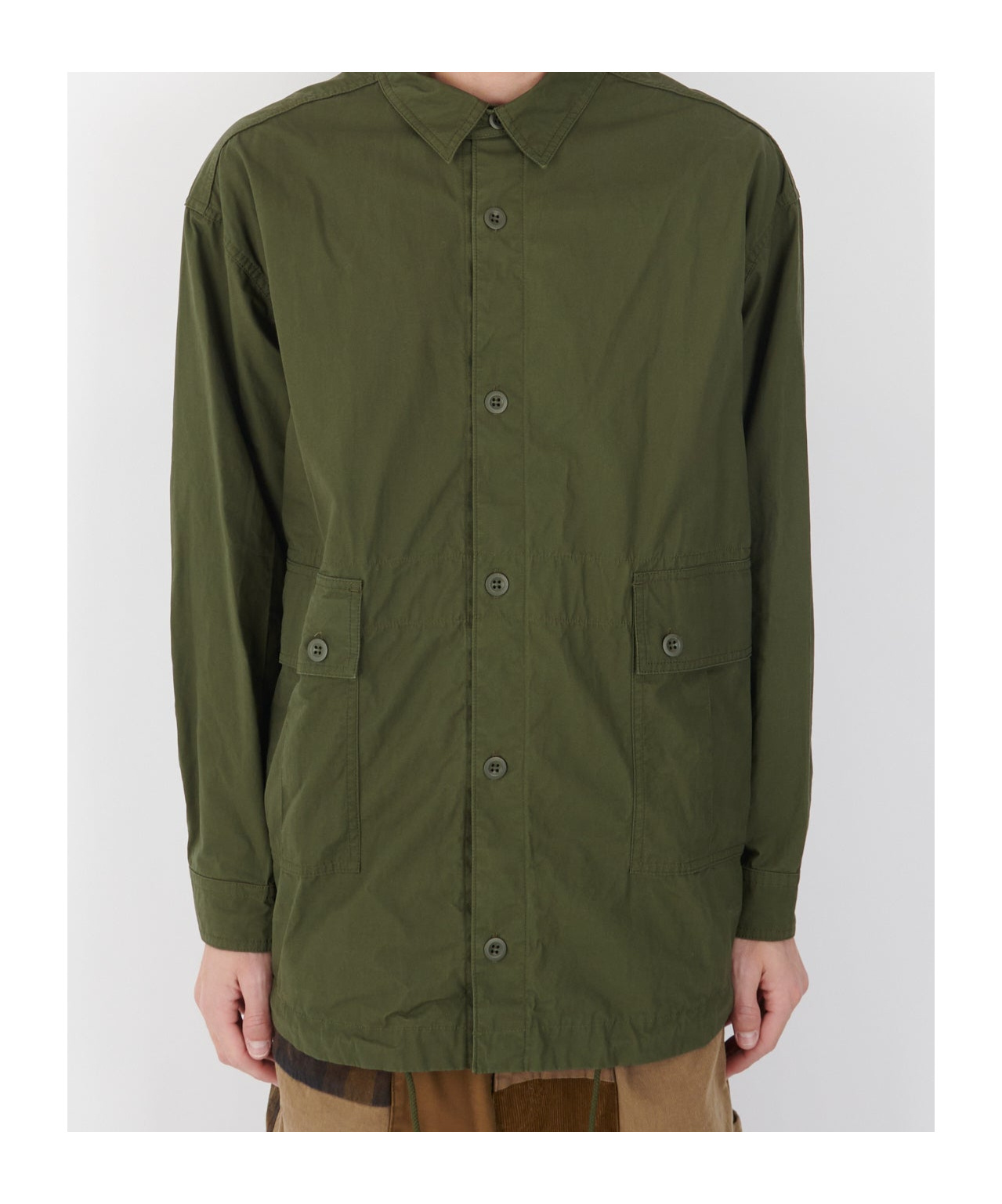 Comme Des Garçons Cotton Overshirt Army Green In Green