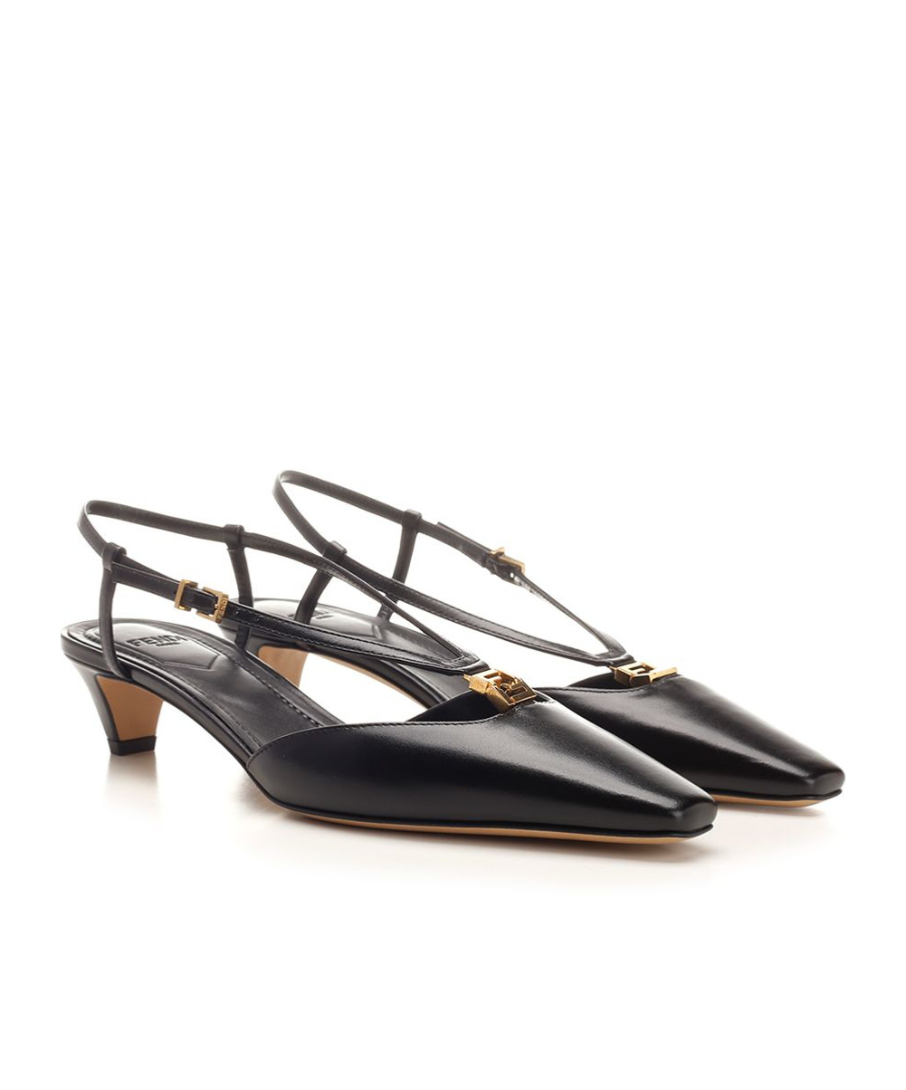 Shop Fendi High-heeled Sandals In Black