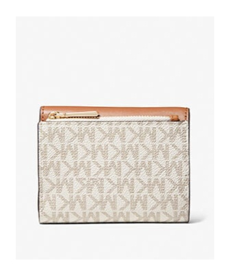 Shop Michael Michael Kors Carmen Logo-plaque Wallet In Brown