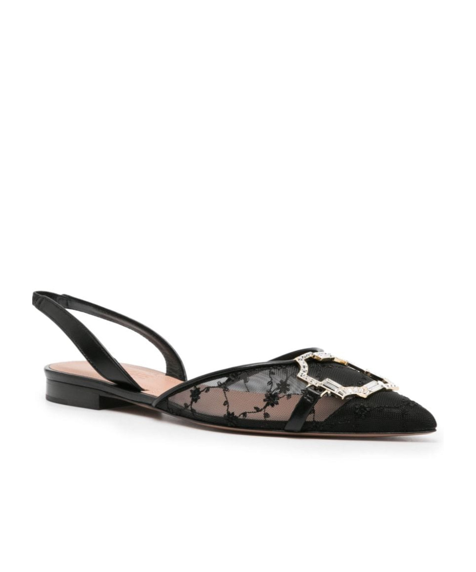 Shop Malone Souliers Misha Slingback Ballerina Shoes In Black