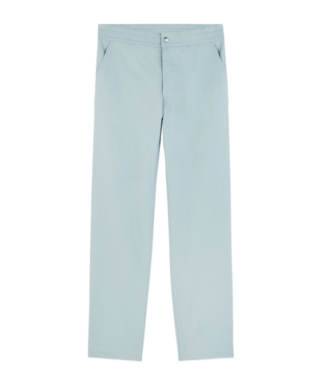 Maison Kitsuné Casual Cotton Trousers With Elasticated Waistband In Blue