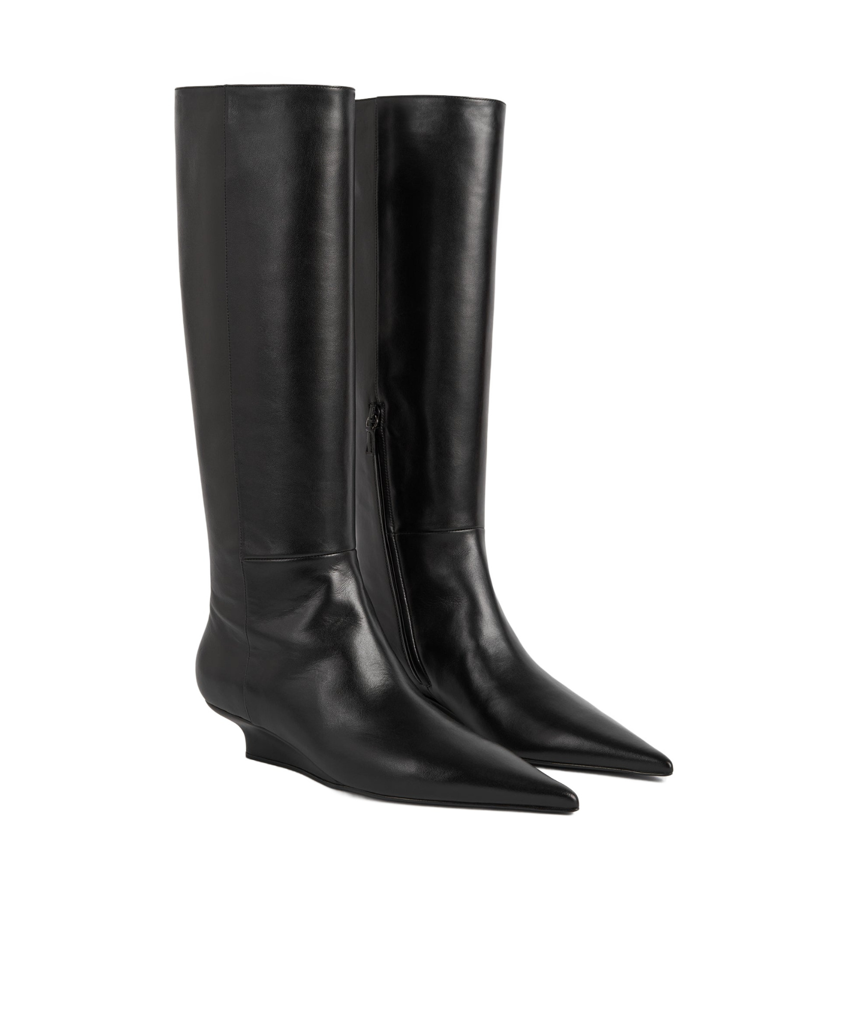 Totême Toteme Women Sharp Knee-high Leather Boots In Black
