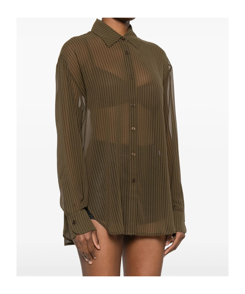 The Frankie Shop Long Sleeve Shirt In Green