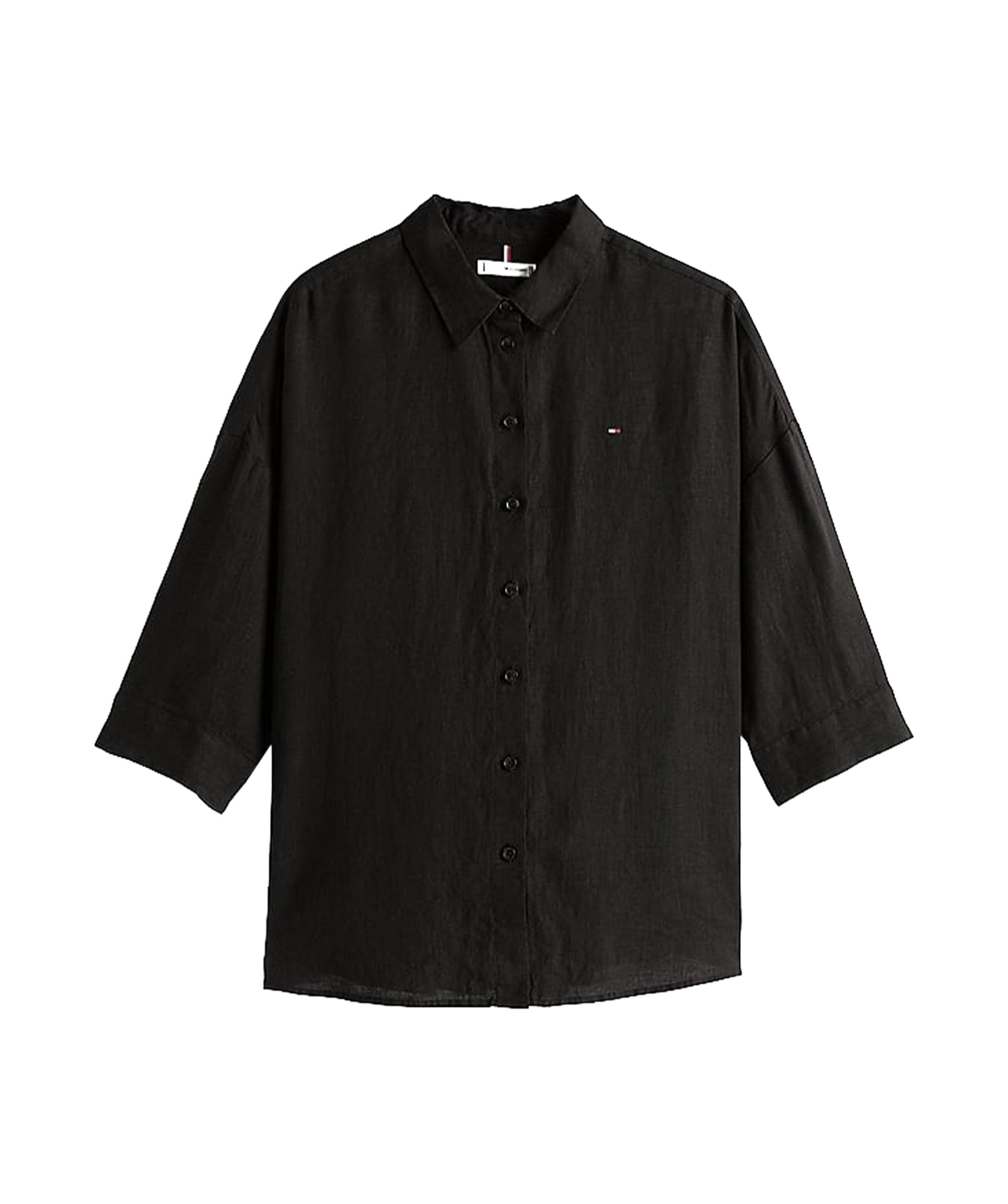 Tommy Hilfiger Linen Shirt In Black