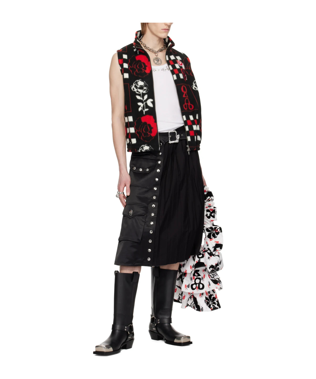 Chopova Lowena Rugrosa Sleeveless Knitted Vest In Black