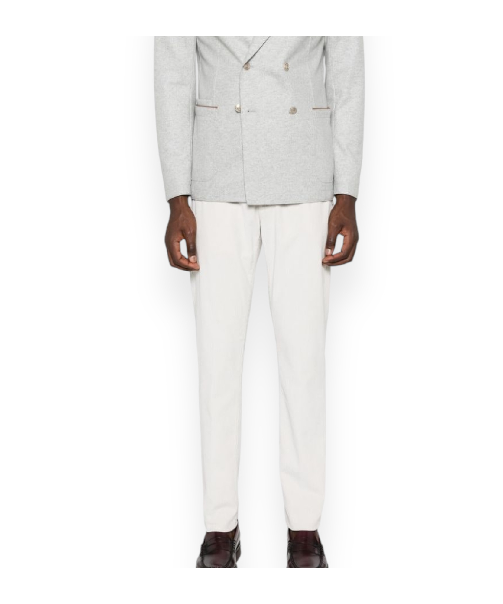 Eleventy Relaxed Fit Trousers Drawstring Waistband In White