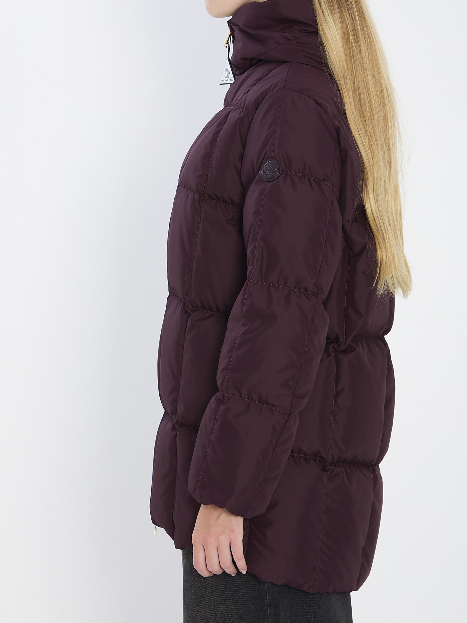 Moncler Darbon Oversized Hooded Down Jacket In Burgundy
