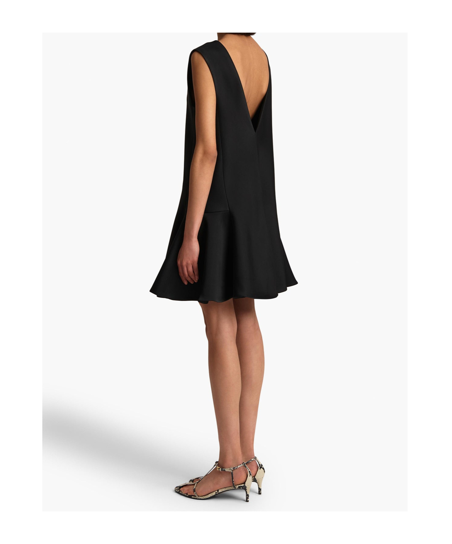 Khaite Mel V-neck Mini Dress In Black