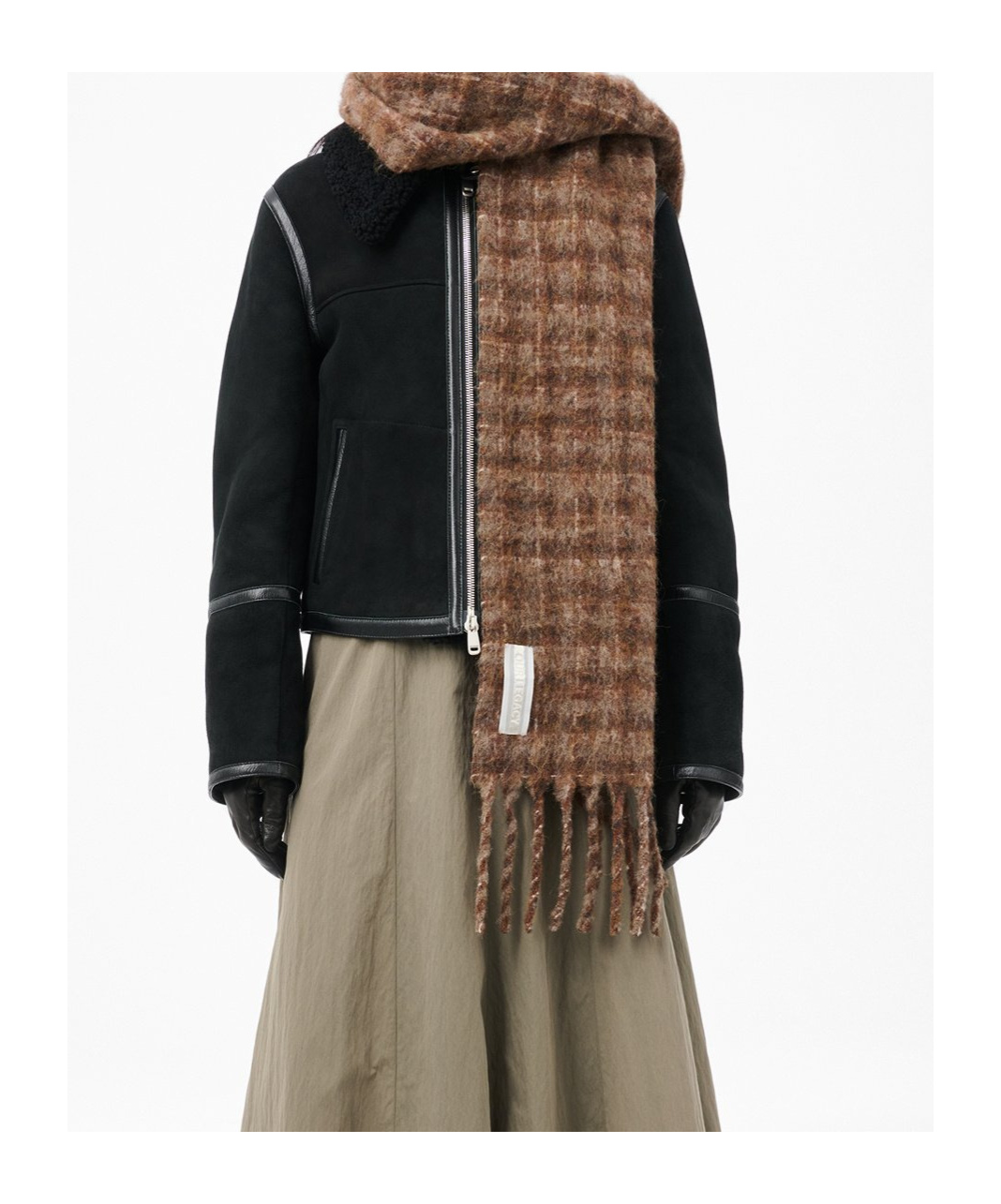 Our Legacy Dorf Check Fuzzy Alpaca In Brown