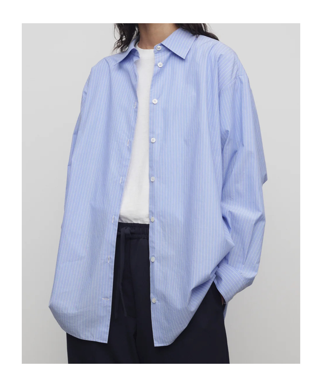 The Row Luka Shirt In Cotton In Blue