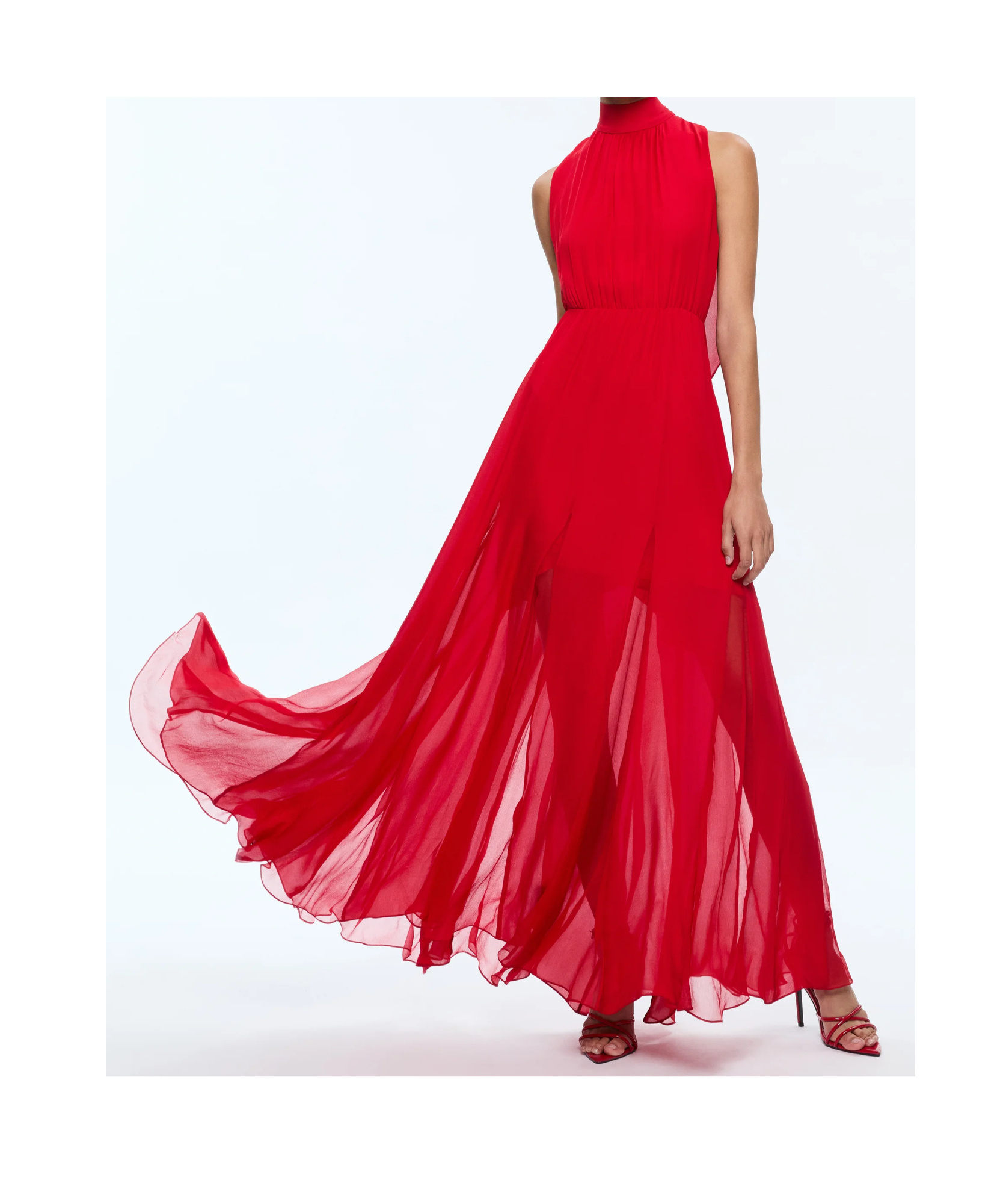 Alice And Olivia Dita Maxi Dress In Bright Ruby