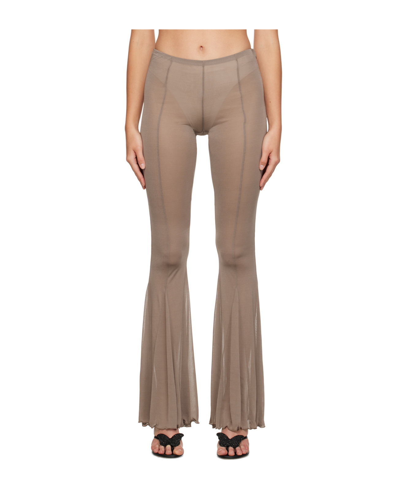 Blumarine Flare Casual Pants In Nude