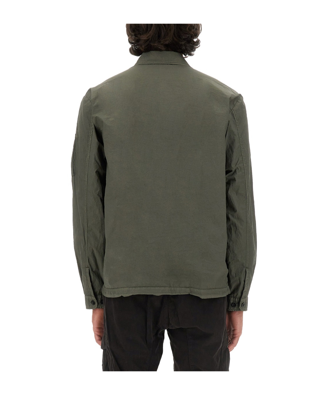 C.p. Company Rip-stop Cotton Jacket With Adjustable Drawstring Hem In Black