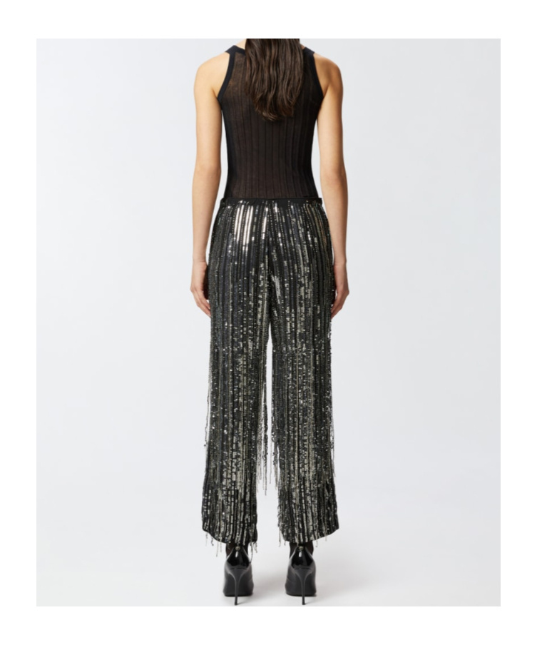 Pinko Sequinned Trousers In Black
