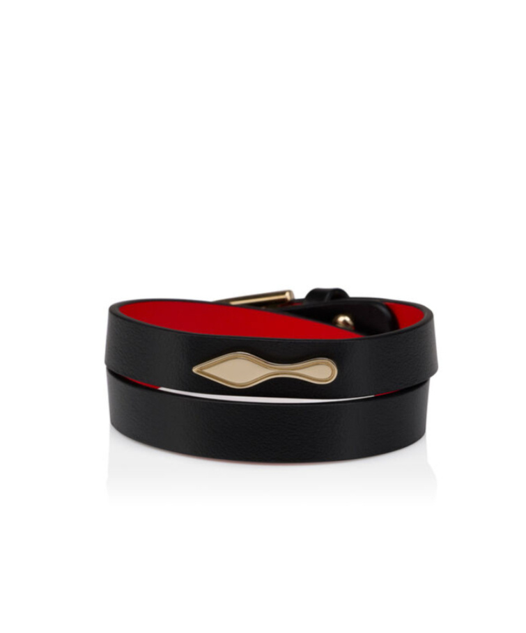 Christian Louboutin Bettina Buckled Bracelet In Black