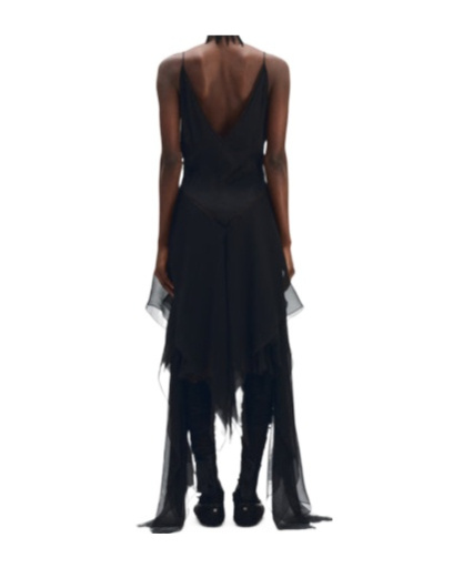Ann Demeulemeester Multilayer Midi Slip Dress In Black