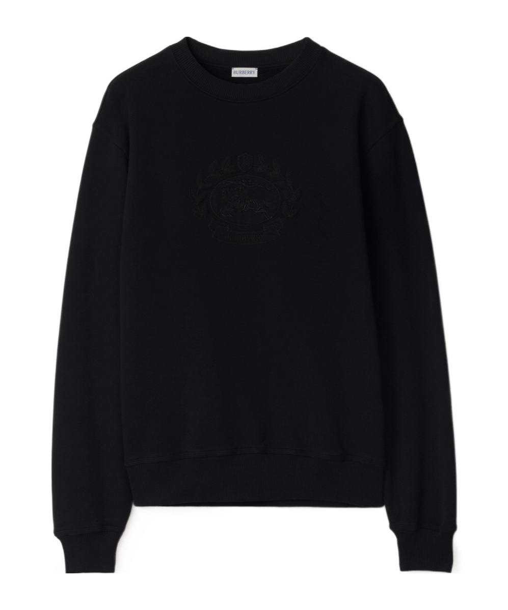 Burberry Logo-embroidered Pullover Sweatshirt In Black