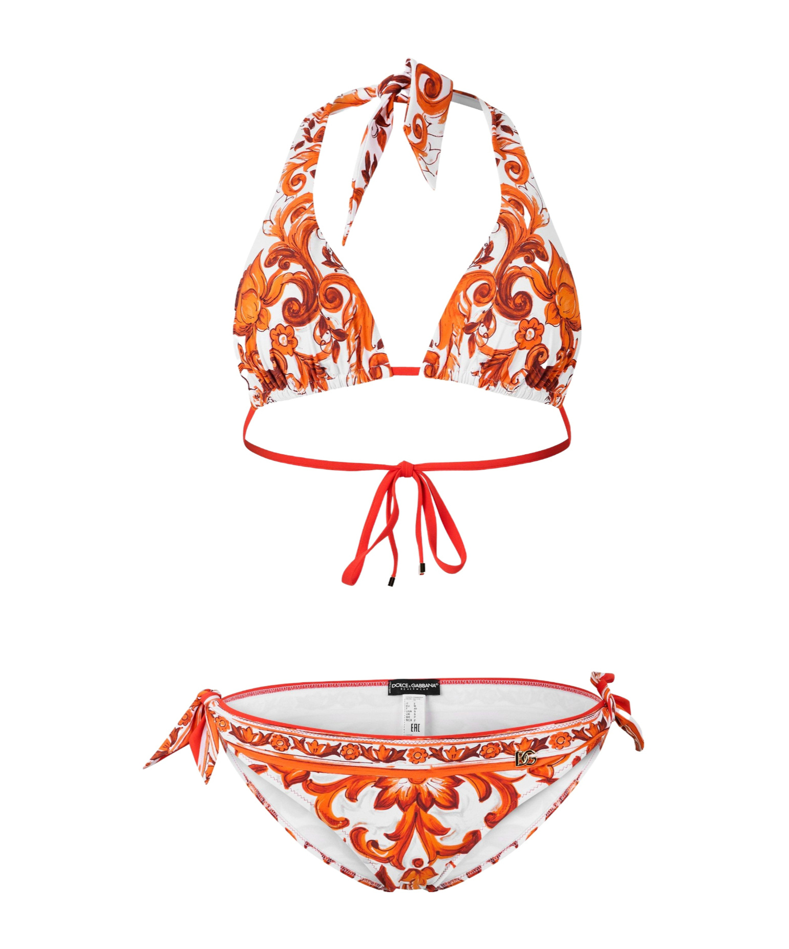 Dolce & Gabbana Halter Bikini In White