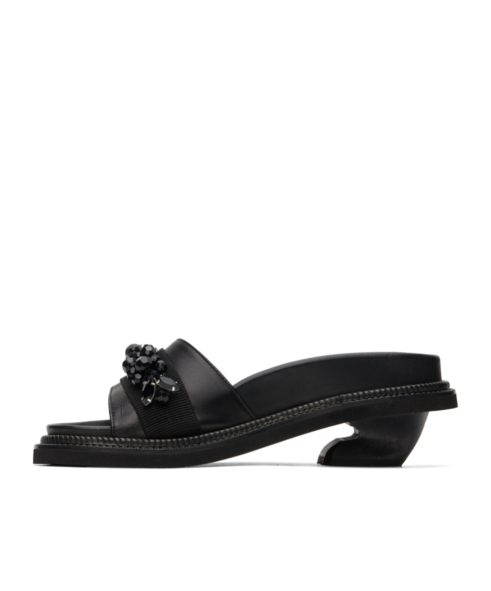 Simone Rocha Open-toe Leather Mules In Black
