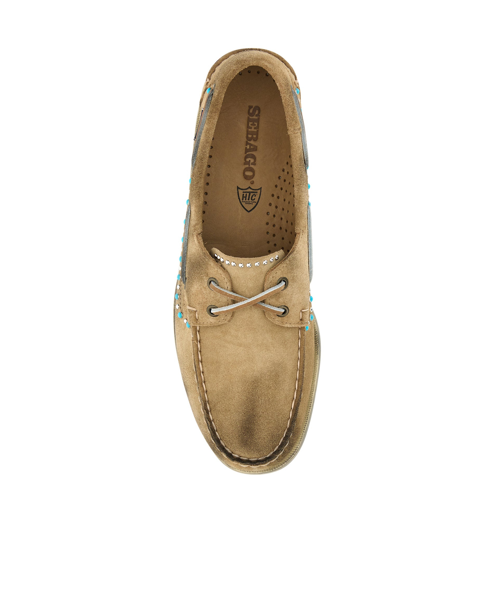 Sebago Suede Lace-up Loafers With Embellished Finish