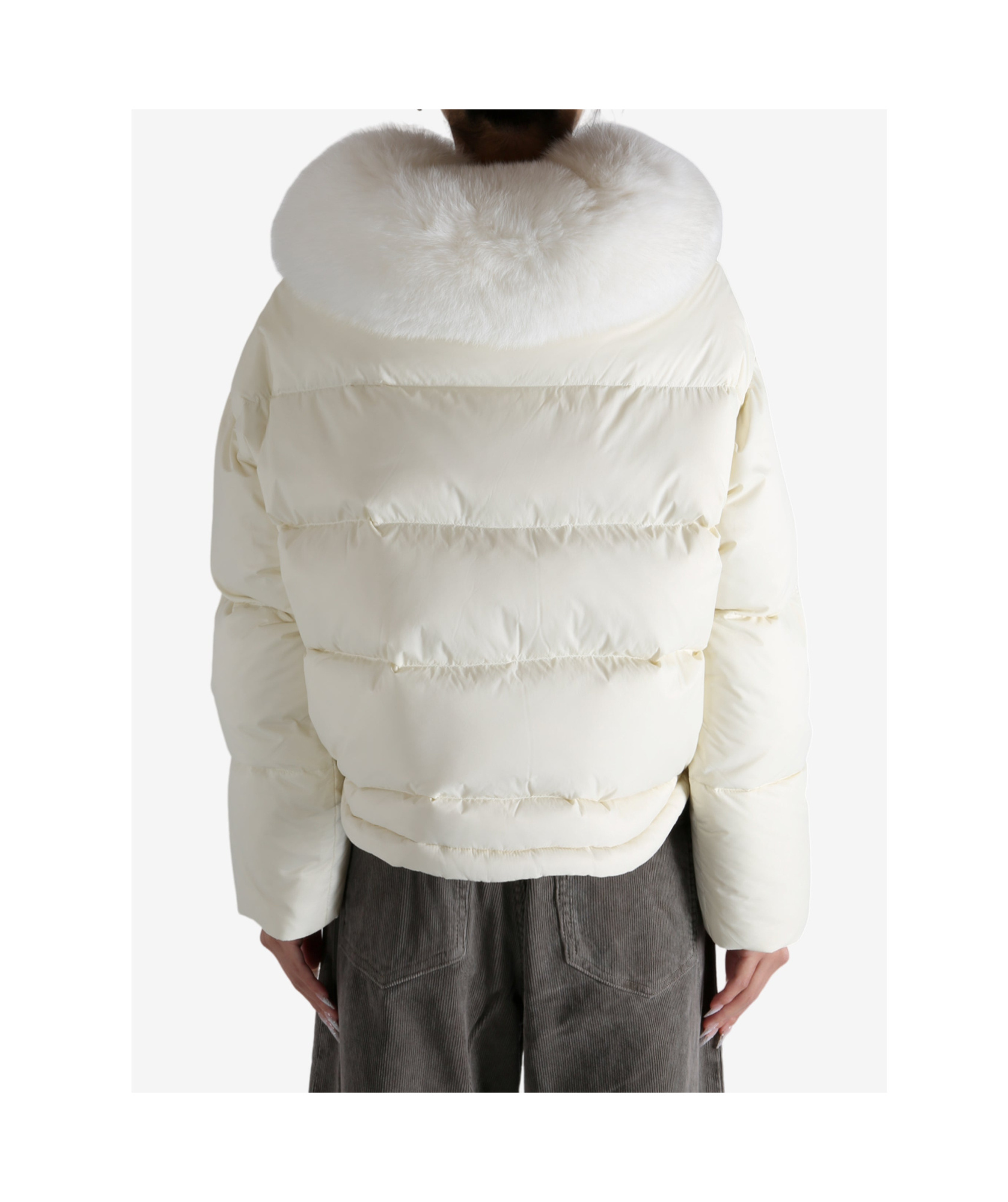 Yves Salomon Short Fox Trim Down Jacket In Multi