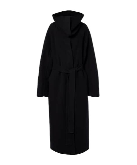 Calvin Klein Liza Wool And Cashmere Overcoat In Black