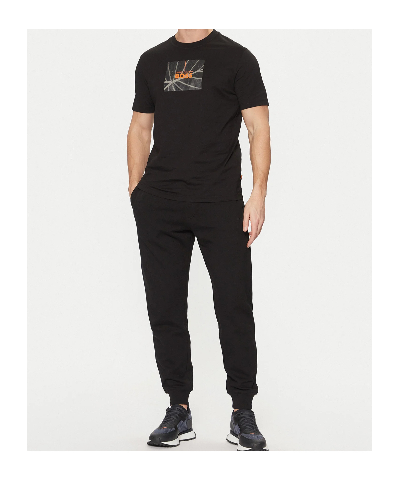 Hugo Boss Drawstring Casual Pants In Black