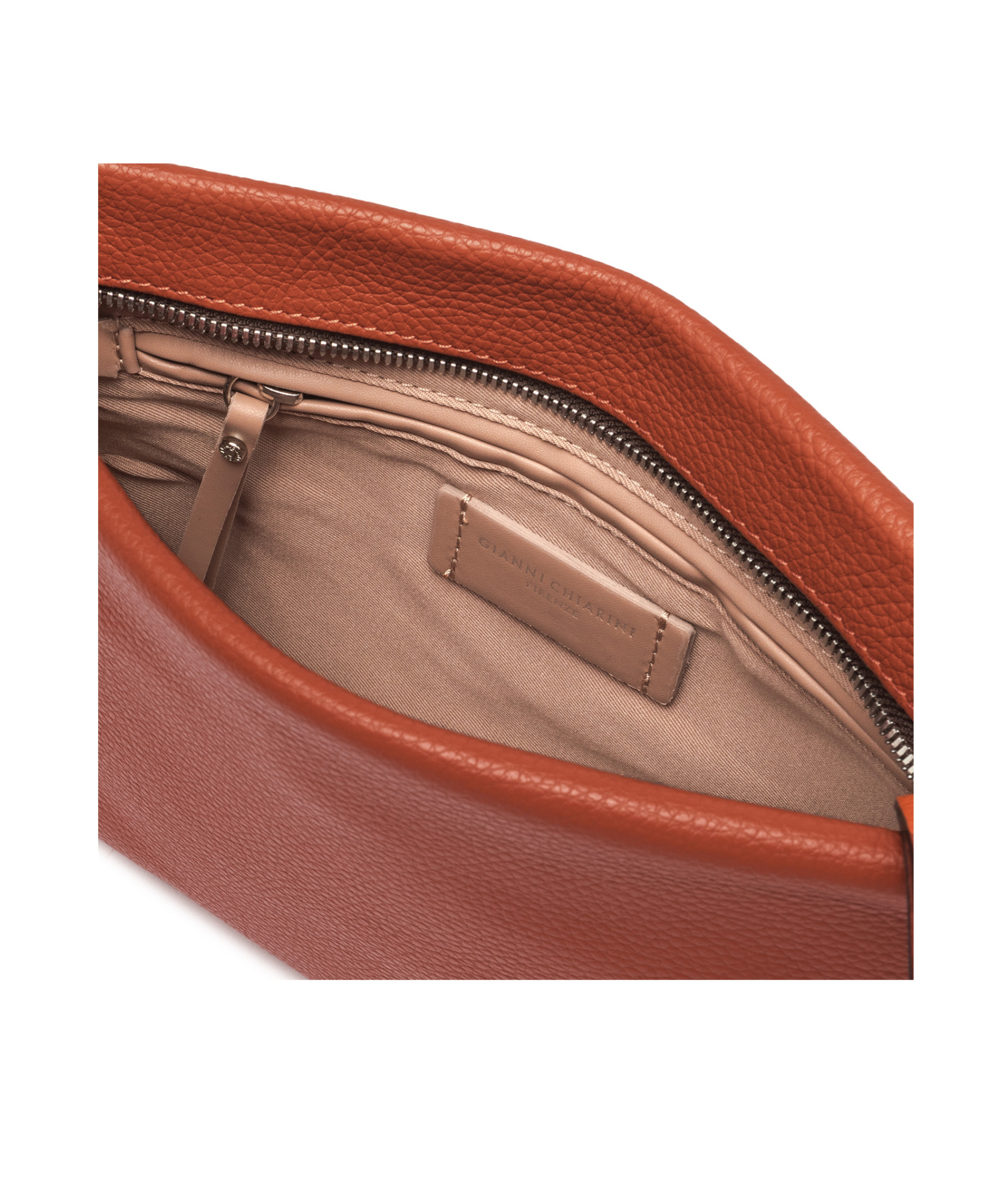 Gianni Chiarini Brenda Clutch Bag In Textured Leather In Brown