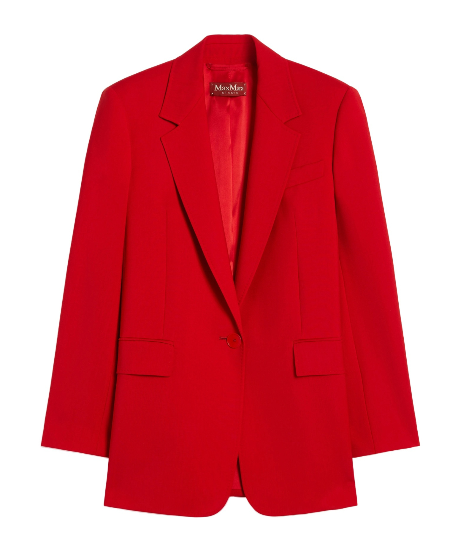 Max Mara Single Breasted Blazer In Red