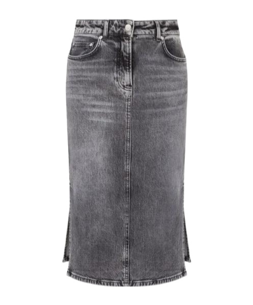 Moschino High-waisted Denim Skirt In Black