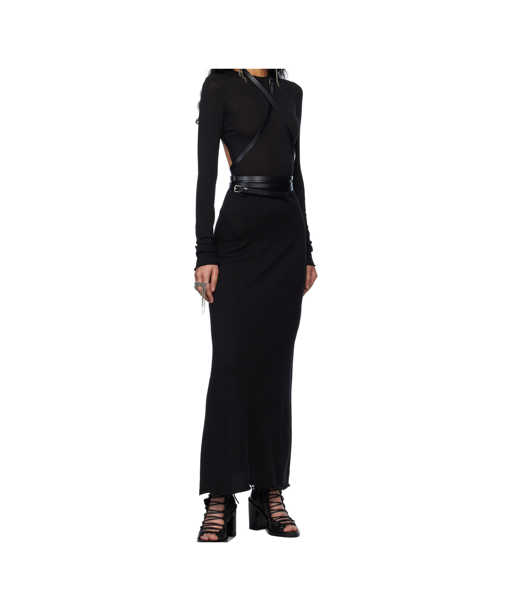 Ann Demeulemeester Long Sleeve Dress In Black