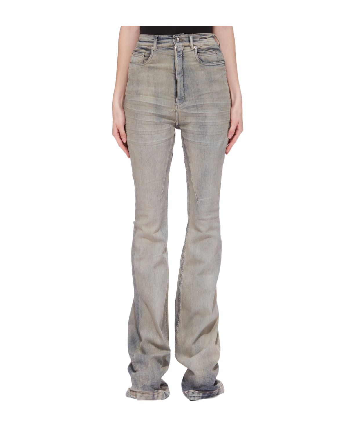 Rick Owens Drkshdw Belt-loop Jeans In Gray