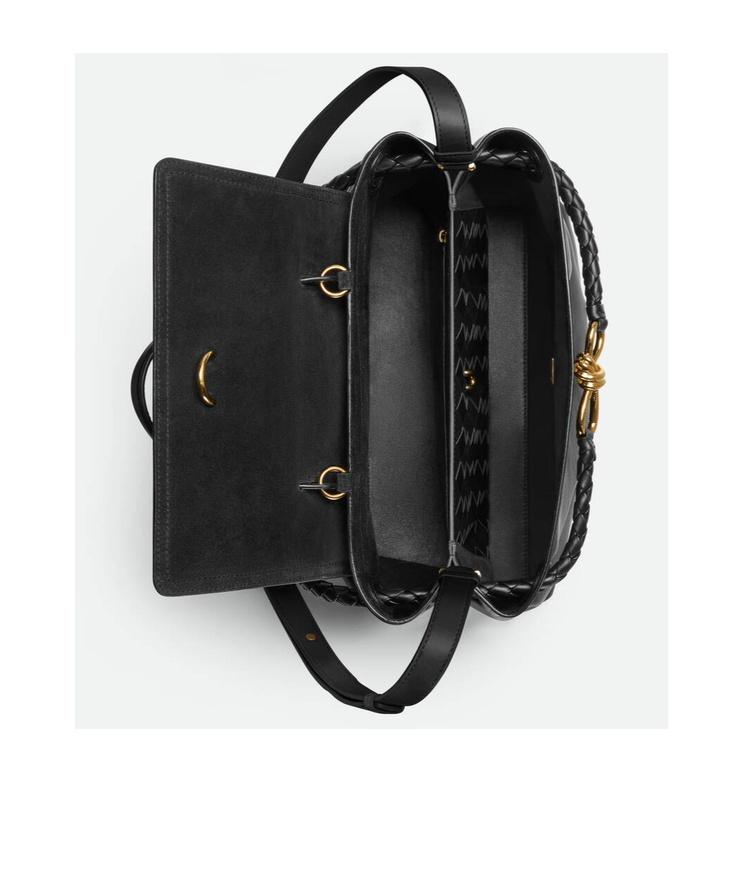 Bottega Veneta Ciao Ciao Knot Detail Leather Top Handle Bag In Black