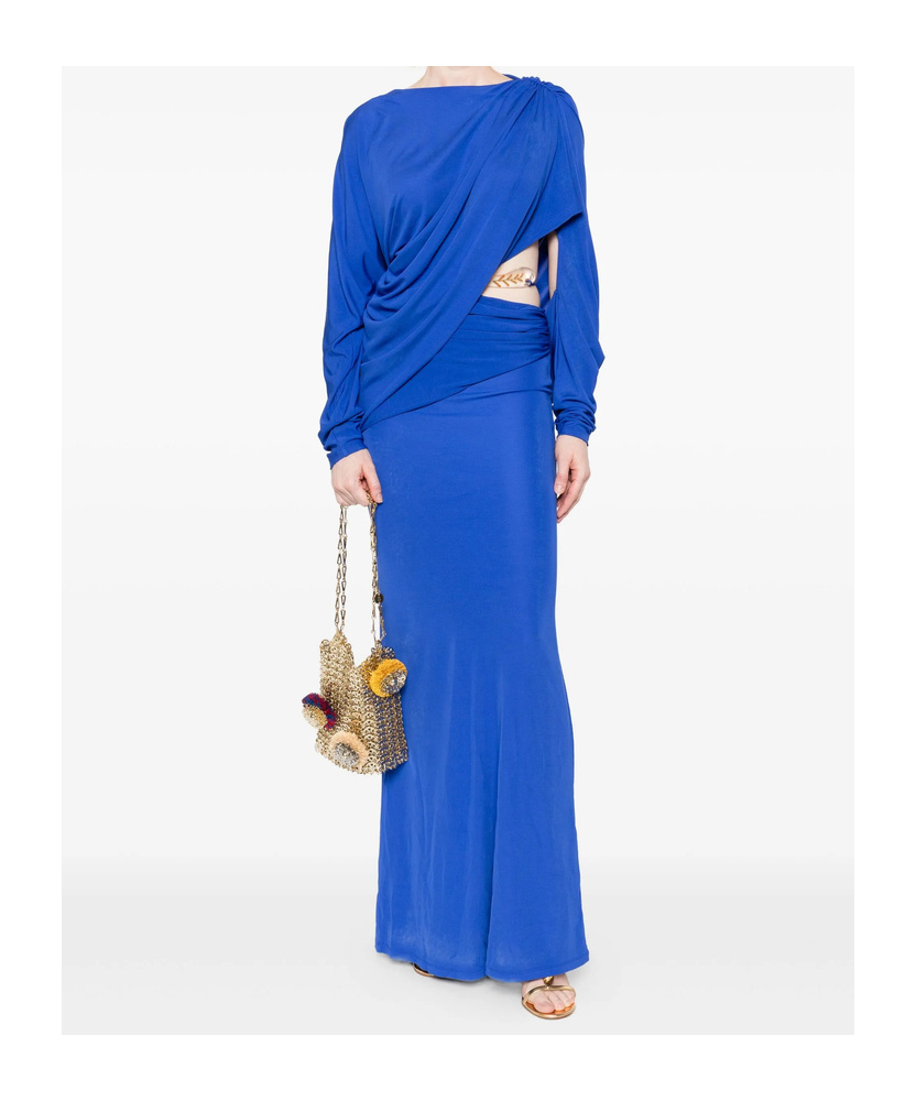 Christopher Esber Pleated Cutout Dress In Blue