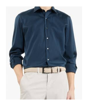 Fay Cotton French Collar Shirt In Blue