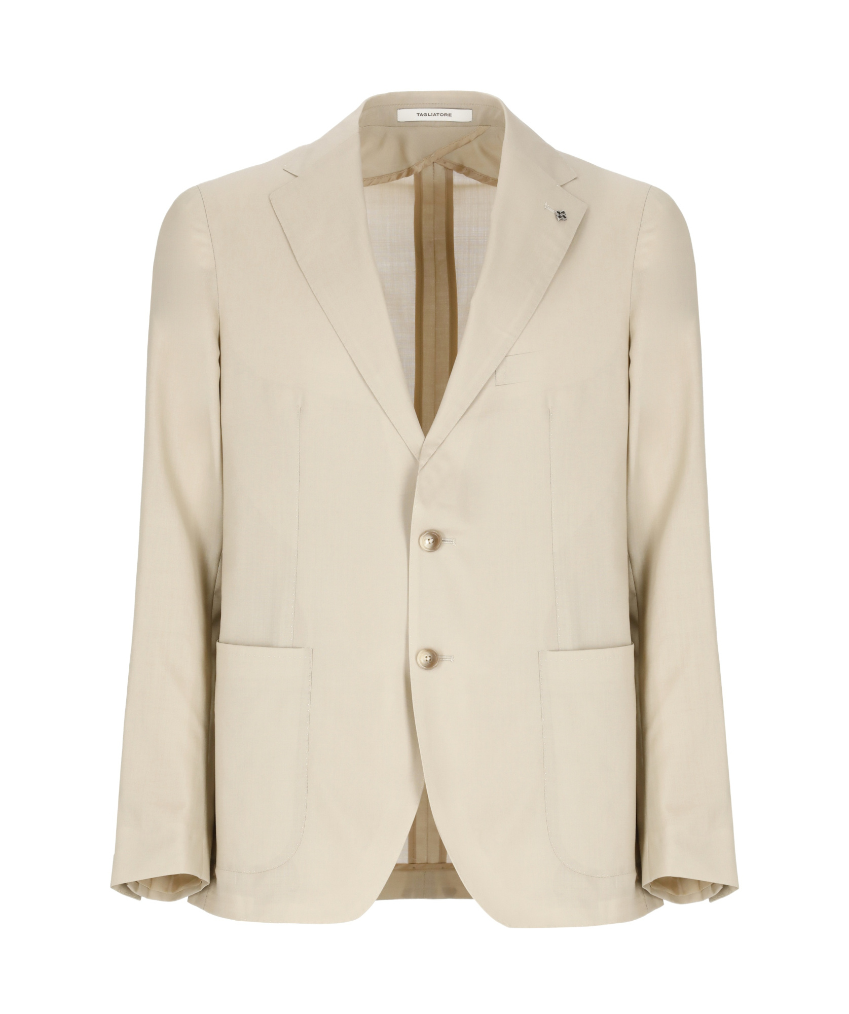 Tagliatore Wool And Silk Blend Blazer In Neutral