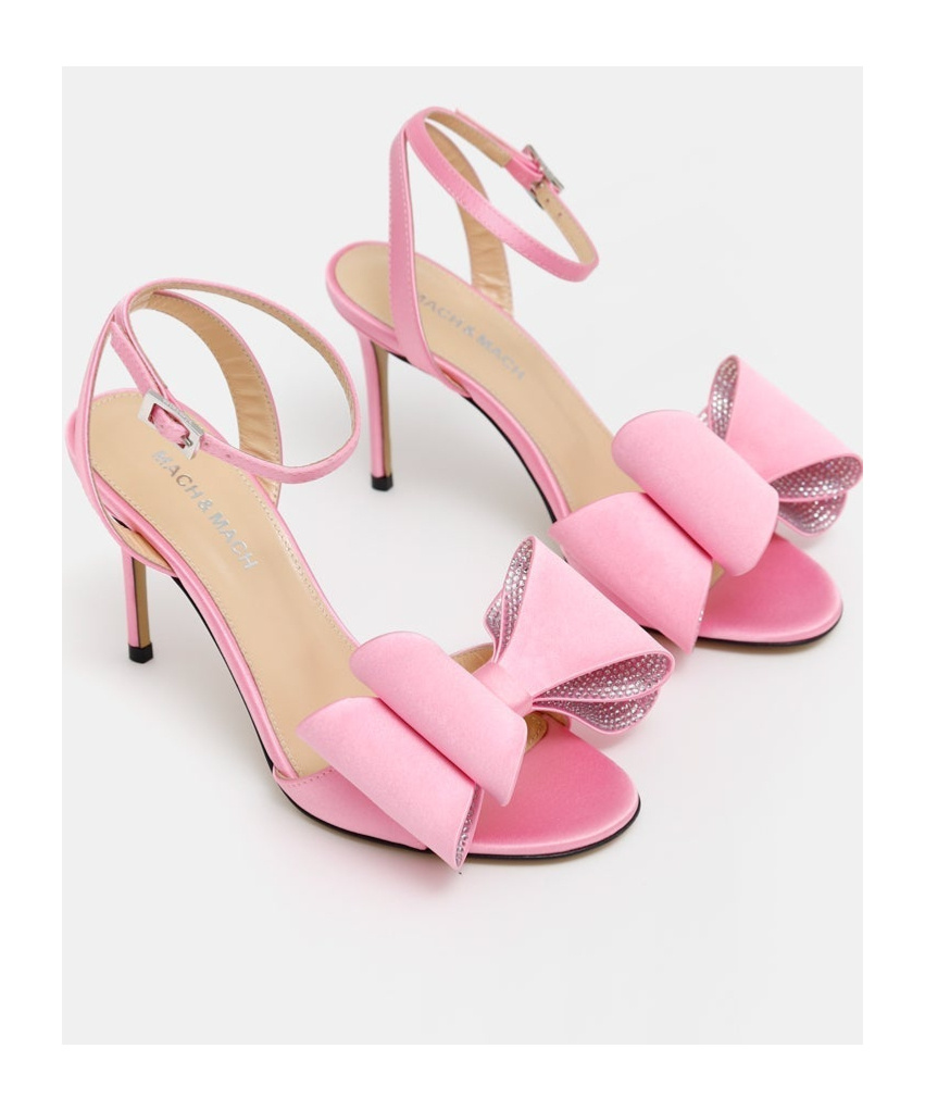 Machmach Round-headed High-heeled Sandals In Pink