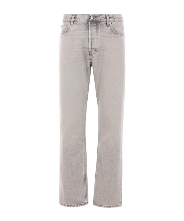 Haikure Straight Leg Five-pocket Trousers Rivet Accents In Gray