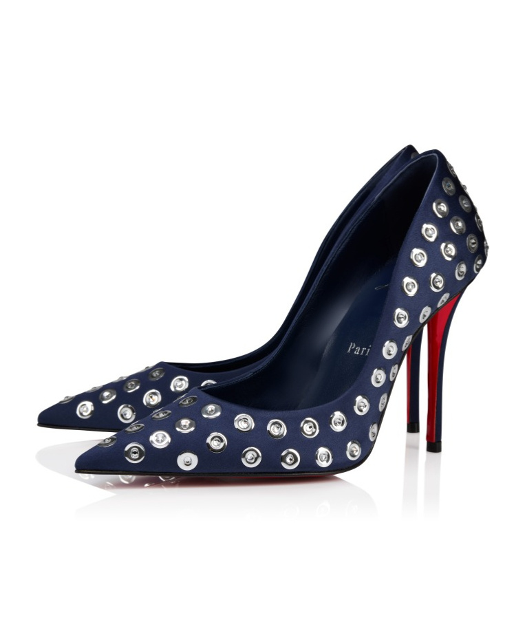 Christian Louboutin Miss Z Boum Boum Satin Pumps 100 In Blue