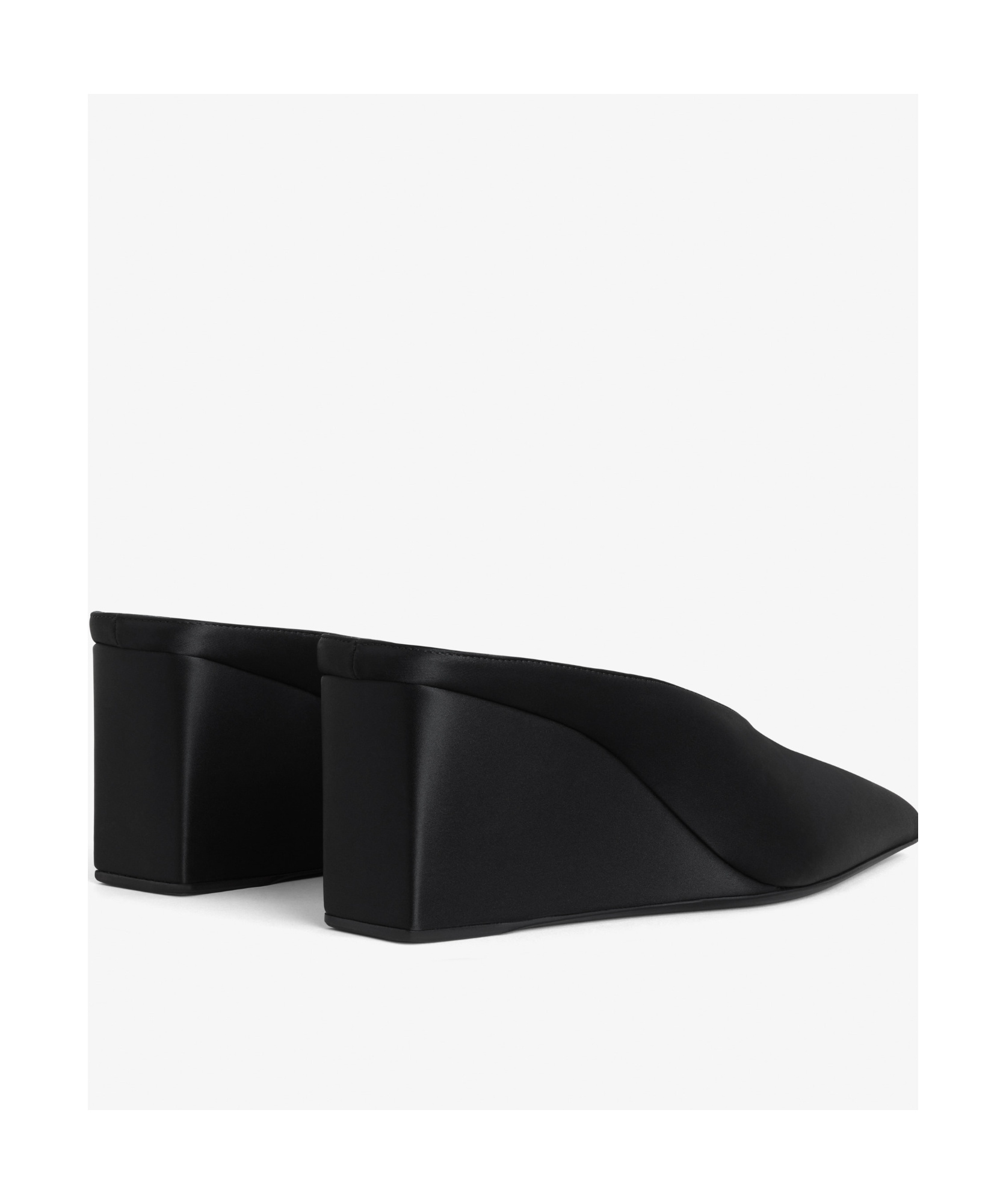 Alaïa Alaia Cube Wedge Satin Mules In Black