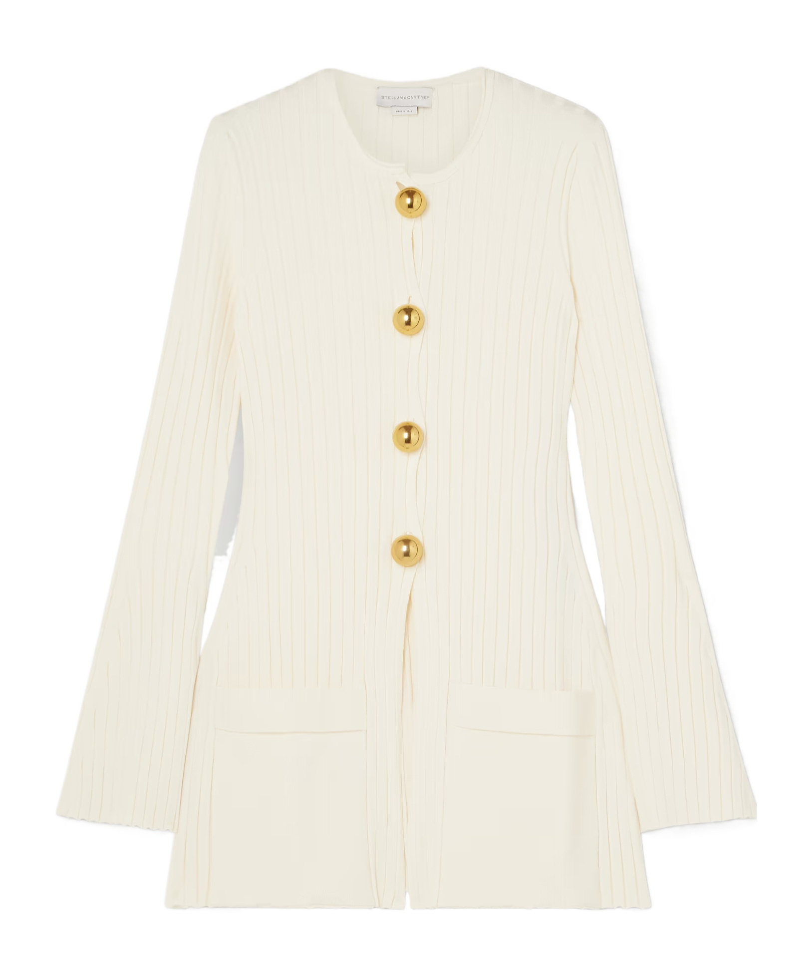 Stella Mccartney Ribbed-knit Cardigan In Ivory