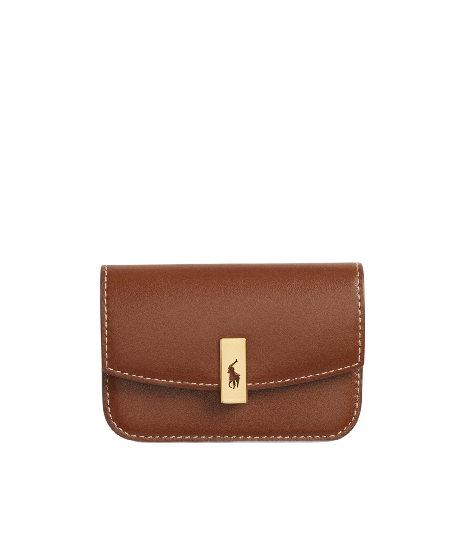 Polo Ralph Lauren Fold-over Leather Wallet In Brown