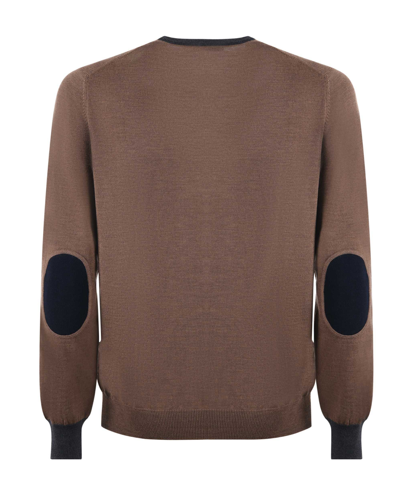 Fay Round Neck Sweater In Brown
